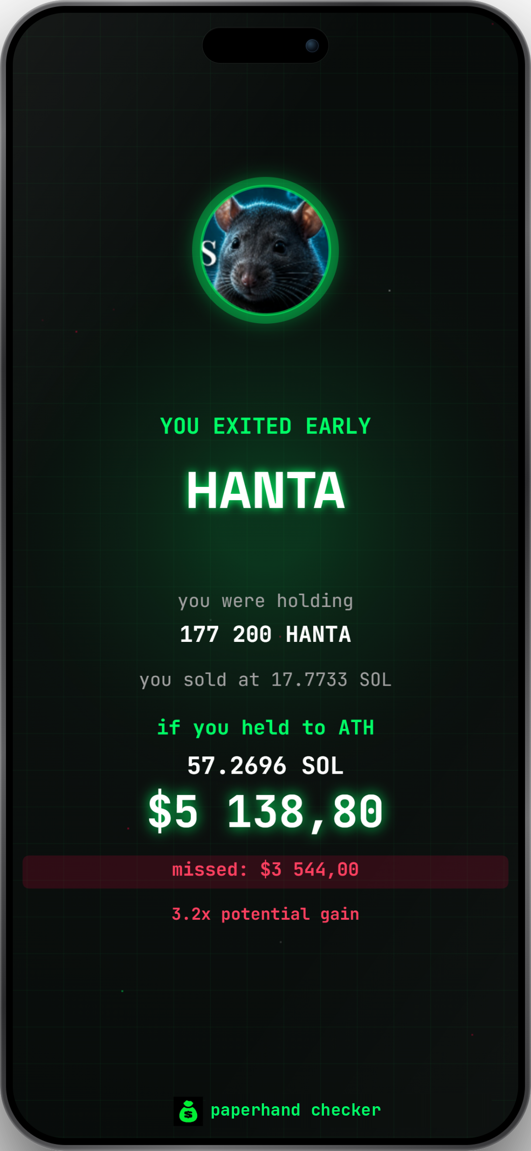 Portfolio analysis app preview on phone